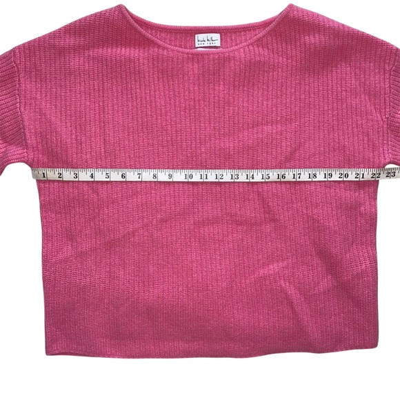 Nicole Miller | Pink Merino Wool and Cashmere 3/4 Sleeve Knit Sweater NWOT - Picture 5 of 9